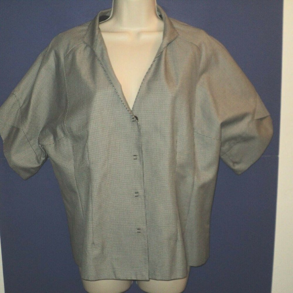 Eccoci Sz 14 Blazer Tiny Houndstooth Short Sleeves